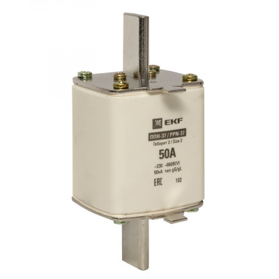 Фотография Плавкая вставка ППН-37 400/50А габарит 2 EKF PROxima, артикул fus-37/400/50