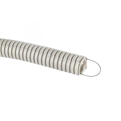 Фотография Труба гофрированная ПВХ с протяжкой d25 мм (25 м) серая EKF-Plast, артикул tg-z-25-25n