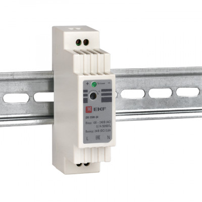 Фотография Блок питания 24В DR-15W-24 EKF PROxima, артикул dr-15w-24