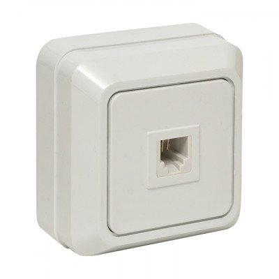 Фотография Розетка Phone 1-мест. бел. Рим EKF PROxima, артикул ENT01-034-10