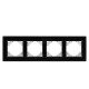 Фотография Минск Рамка 4-местная стеклянная черная EKF Basic, артикул ERM-G-404-70