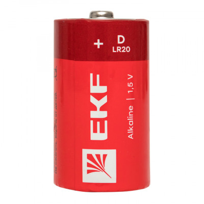 Фотография Алкалиновая батарейка типа D(LR20) блистер 2шт. EKF, артикул LR20-BL2
