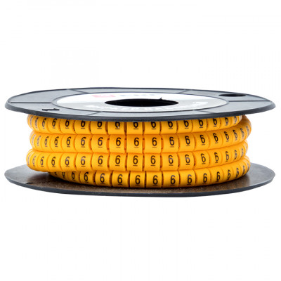 Фотография Маркер кабельный 6,0 мм2 6 (350 шт.) (ЕС-3) EKF PROxima, артикул plc-KM-6-6