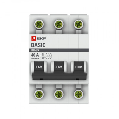 Фотография Выключатель нагрузки 3P 40А ВН-29 EKF Basic, артикул SL29-3-40-bas