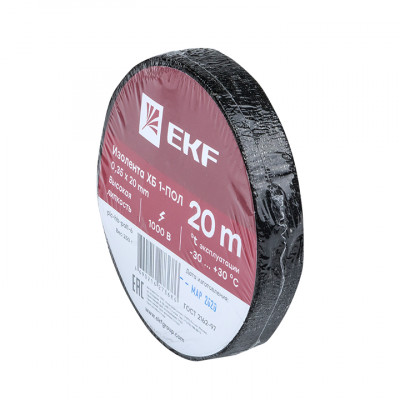 Фотография Изолента ХБ 1-ПОЛ 20мм/20м (250г) EKF PROxima, артикул plc-hb-pol1-6