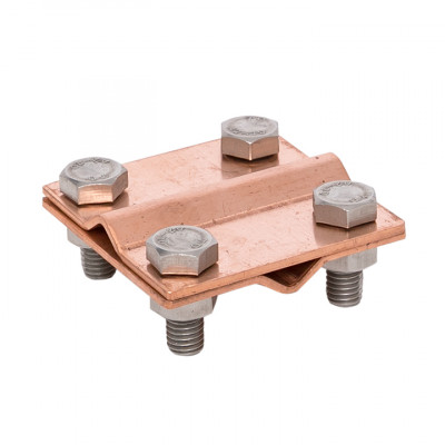 Фотография Зажим крестовидный прут-прут (пластина 57x57мм) Cu EKF PROxima, артикул lp-g3109-cu