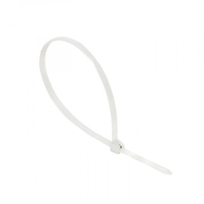 Фотография Хомут нейлоновый со стальным зубом (б), 4x200 (100шт) EKF PROxima, артикул plc-fl-ctsbw-4x200