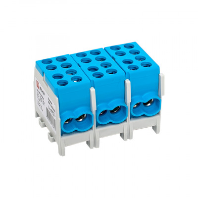 Фотография Клемма распределительная КСР с двойным винтом 2x25/2x16 синяя EKF PROxima, артикул ksr-2.25-2.16-blue