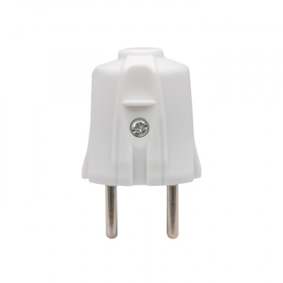 Фотография Вилка прямая без заземления белая 10А 250 В EKF Proxima, артикул AVP10-10-r