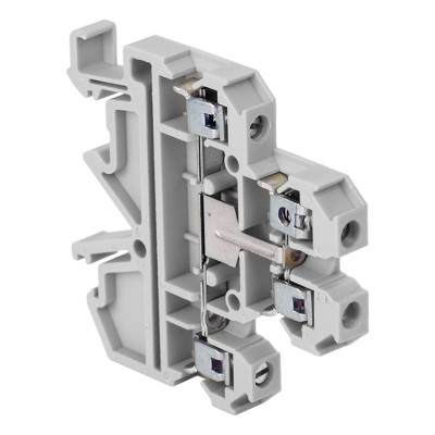 Фотография Клемма винтовая двухуровневая JXB-4/35L с перемычкой между уровнями серая EKF, артикул plc-jxb-2-4/35L-gy