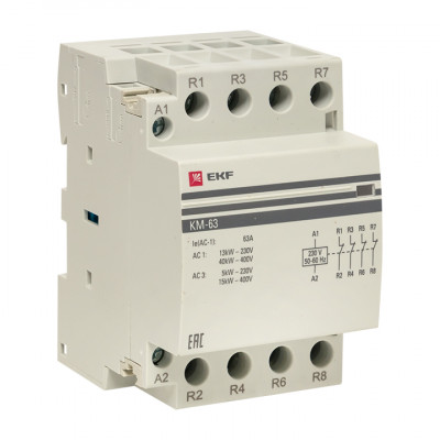 Фотография Контактор модульный КМ 63А 4NC (3 мод.) EKF PROxima, артикул km-3-63-04
