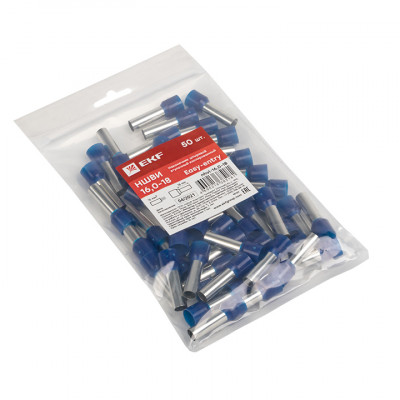 Фотография Наконечник штыревой втулочный  НШвИ 16,0-18 (50шт.) EKF PROxima, артикул nhvi-16.0-18