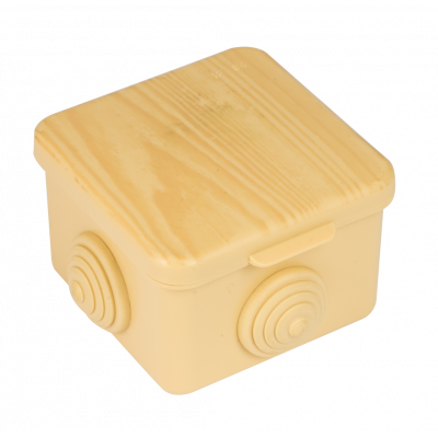 Фотография Коробка распаячная КМР-030-036  пылевлагозащитная, 4 мембранных ввода (65х65х50) светлое дерево EKF PROxima, артикул plc-kmr2-030-036-s