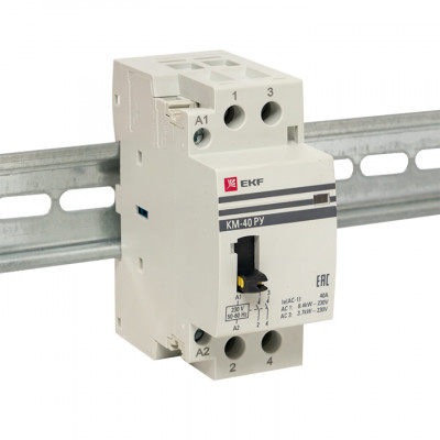 Фотография Контактор модульный КМ РУ 63А 2NO (2 мод.) EKF PROxima, артикул km-2m-63-20