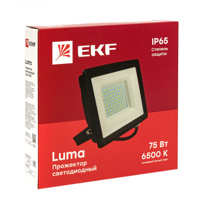 Фотография Прожектор светодиодный СДО-3005 75Вт 6500К IP65 EKF Basic, артикул FLL-3005-75-6500