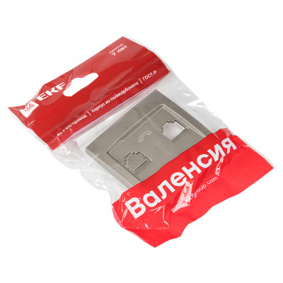 Фотография Валенсия лицевая панель розетки Phone 1-местная кашемир EKF PROxima, артикул EST01-L-034-40