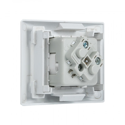 Фотография Розетка 45х45 PRO с заземлением, 45 градусов, белая EKF, артикул E6MR16-028-10-45