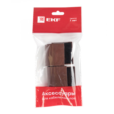 Фотография Заглушка (40х25) (4 шт) темное дерево EKF-Plast, артикул ecd-40-25x4