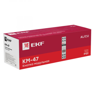 Фотография Кнопка модульная КМ-47 (серая) EKF PROxima, артикул mdb-47-grey-pro