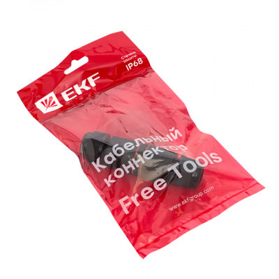 Фотография Кабельный коннектор I-образный (СМК 3PIN) IP68 FreeTools EKF PROxima, артикул cct2-smk3