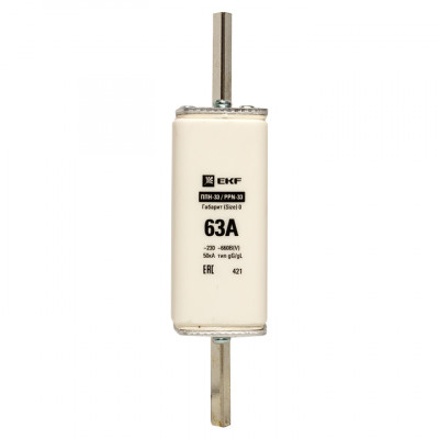 Фотография Плавкая вставка ППН-33 160/ 63А габарит 0 EKF PROxima, артикул fus-33-0/160/63