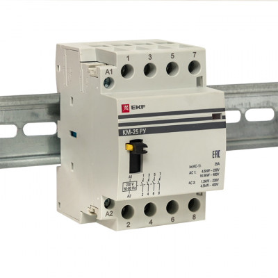 Фотография Контактор модульный КМ РУ 25А 4NO (3 мод.) EKF PROxima, артикул km-3m-25-40