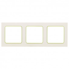 Стокгольм Рамка 3-местная белая с линией цвета зеленый EKF PROxima