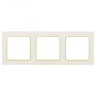 Фотография Стокгольм Рамка 3-местная белая с линией цвета зеленый EKF PROxima, артикул EAM-G-302-10