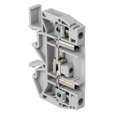Фотография Клемма винтовая JXB-6S1/35 с продольным размыкателем и измерительными гнездами серая EKF, артикул plc-jxb-6S1/35gy