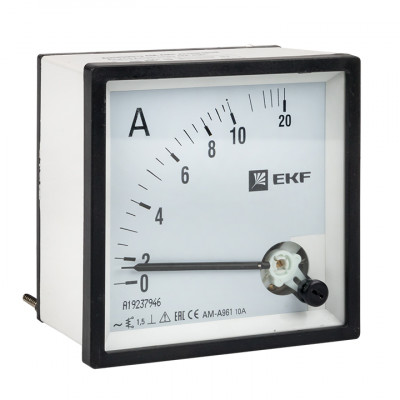 Фотография Амперметр AMA-961 аналоговый на панель (96х96) квадратный вырез 10А прямое подкл. EKF, артикул ama-961-10