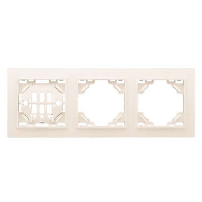 Фотография Рамка 3-местная  горизонтальная бежевый Минск EKF, артикул ERM-G-303-20