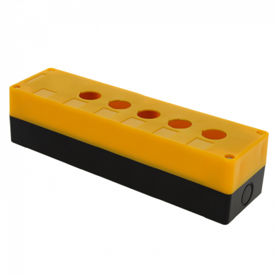 Фотография Корпус КП105 пластиковый 5 кнопок желтый EKF PROxima, артикул cpb-105-o