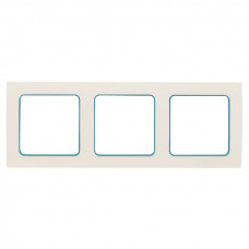 Стокгольм Рамка 3-местная белая с линией цвета синий EKF PROxima