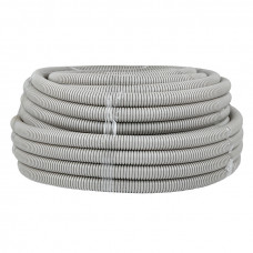 Труба гофрированная ПВХ с протяжкой d32 мм (50 м) серая EKF-Plast