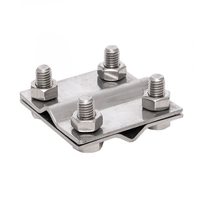 Фотография Зажим крестовидный прут-прут (пластина 57x57мм) Ni EKF PROxima, артикул lp-g3109-ni