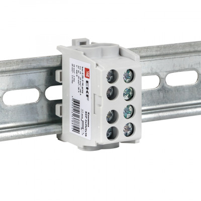 Фотография Клемма распределительная КСР с двойным винтом 2x25/2x16 серая EKF PROxima, артикул ksr-2.25-2.16-grey