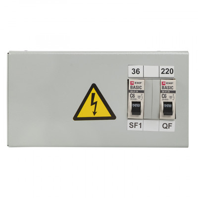 Фотография Ящик с понижающим трансформатором ЯТП 0,25кВА 220/36В EKF Basic, артикул yatp0,25-220/36v-2a