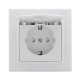 Фотография Минск Розетка 1-местная СП с заземлением и крышкой 16А белая с защ. штор. EKF Basic, артикул ERR16-029-100