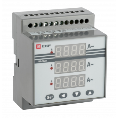 Фотография Амперметр AD-G33 цифровой на DIN трехфазный EKF PROxima, артикул ad-g33