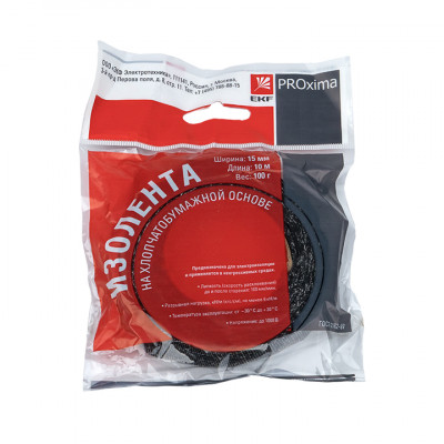 Фотография Изолента ХБ 1-ПОЛ 15мм/10м (100г) EKF PROxima, артикул plc-hb-pol1-1