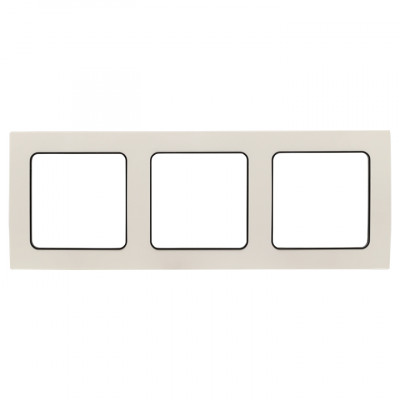 Фотография Стокгольм Рамка 3-местная белая с линией цвета черный EKF PROxima, артикул EZM-G-304-20