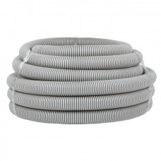 Труба гофрированная ПВХ с протяжкой d40 мм (15 м) серая EKF-Plast