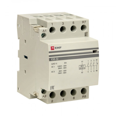 Фотография Контактор модульный КМ 32А 3NО+NC (3 мод.) EKF PROxima, артикул km-3-32-31