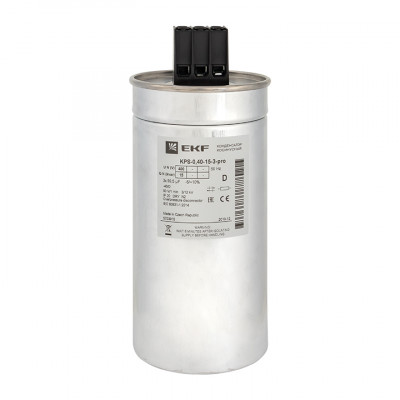 Фотография Конденсатор косинусный КПС-0,4-15-3 EKF PRO, артикул kps-0,4-15-3-pro