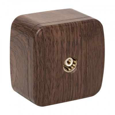 Фотография Розетка TV 1-местная ОП Минск 75Ом 5-862МГц тёмное дерево EKF, артикул EGA00-027-40