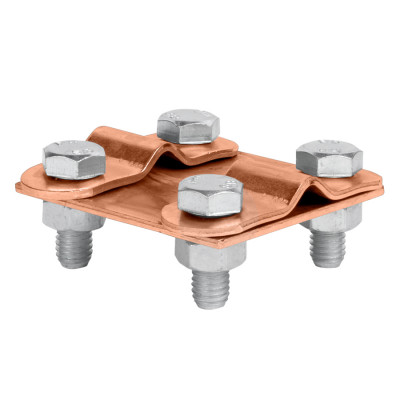 Фотография Зажим контрольный прут-прут (пластина 57x57мм) Cu EKF PROxima, артикул lp-55611-cu