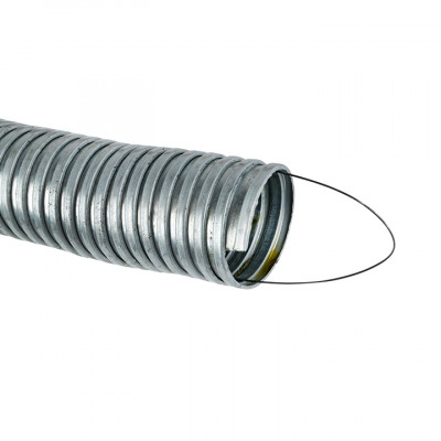 Фотография Металлорукав Р3-ЦХ-50 с протяжкой (15 м) EKF PROxima, артикул mrzn-50-15