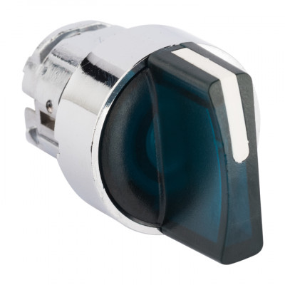 Фотография Исполнительный механизм переключателя ХB4 синий на 2 положения с фиксацией, без подсветки с короткой ручкой EKF PROxima, артикул XB4BD2FL-B