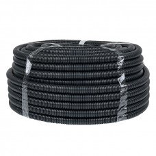 Труба гофрированная негорючая безгалогеновая FRHF с протяжкой d25 мм (75 м) черная EKF-Plast