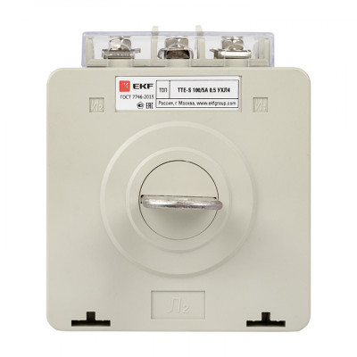 Фотография Трансформатор тока ТТЕ-A-100/5А с клеммой напряжения класс точности 0,5 EKF PROxima, артикул tte-S-100